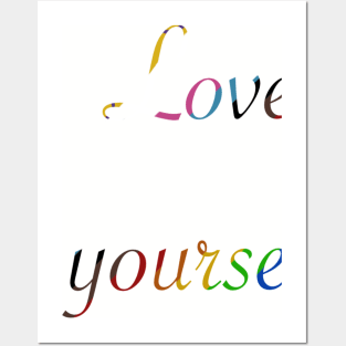 Love yourself- Intersex inclusive pride flag lettering Posters and Art